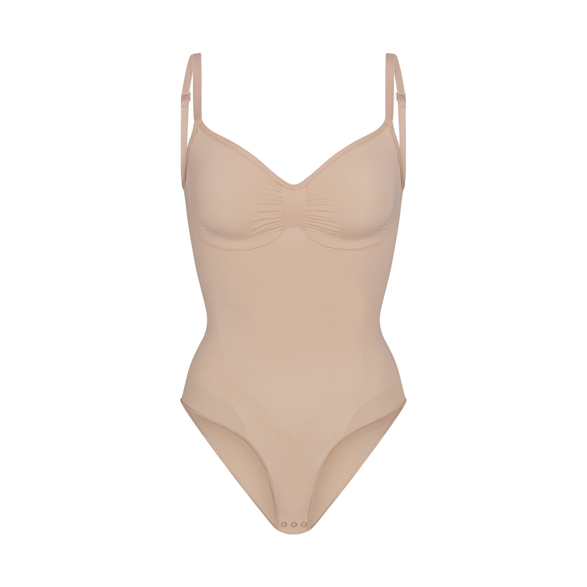 SEAMLESS SCULPT BRIEF BODYSUIT | MICA (SHAPEWEAR BODYSUITS) LAYS FLAT ON A WHITE BACKGROUND | FLT