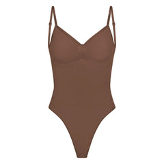 SEAMLESS SCULPT LOW BACK THONG BODYSUIT | JASPER (SHAPEWEAR BODYSUITS) LAYS FLAT ON A WHITE BACKGROUND | FLT