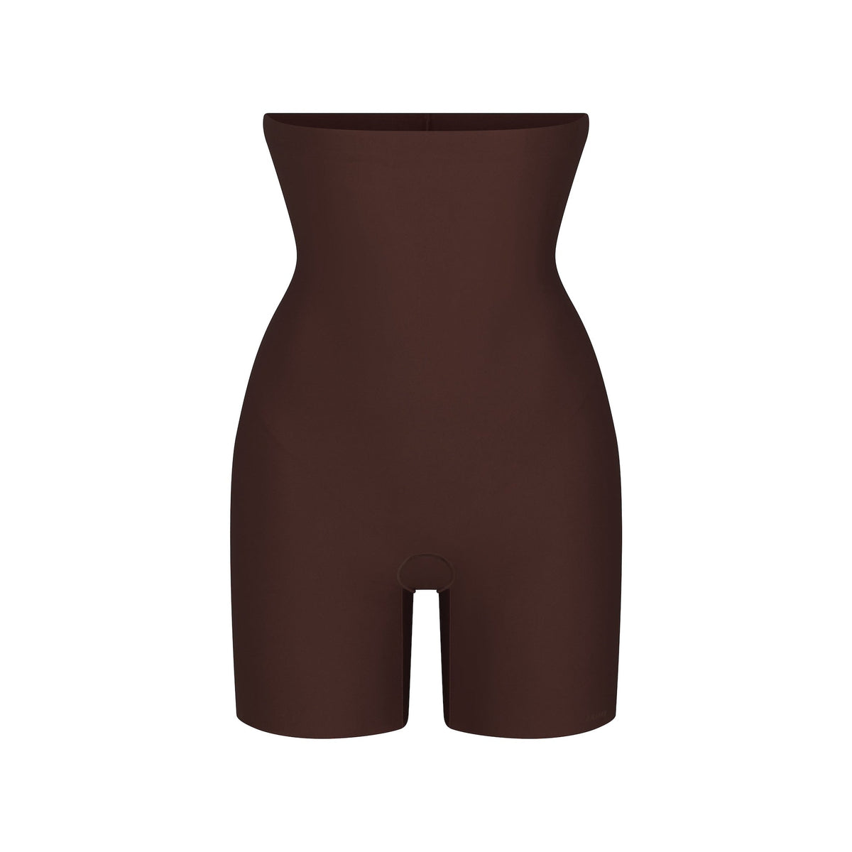 SKIMS BODY CORE SCULPT HIGH-WAISTED SHORT | COCOA (SHAPEWEAR SHORTS) FLAT ON A WHITE BACKGROUND | FLT
