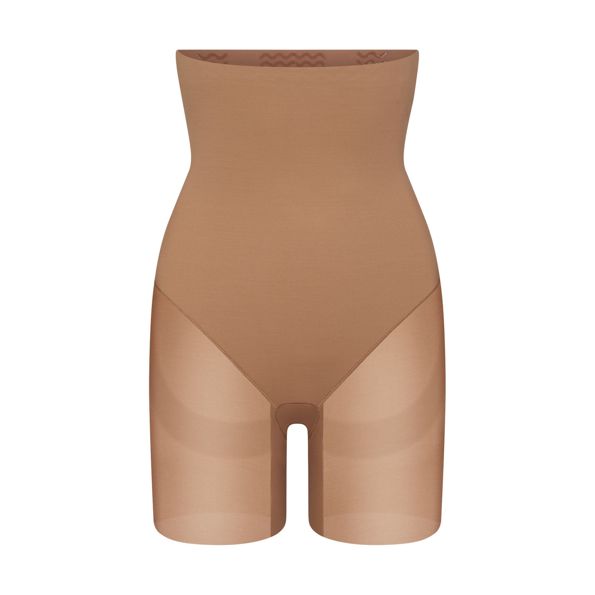 POWER MESH SHAPEWEAR CORE SCULPT HIGH-WAISTED MID THIGH SHORT | SIENNA FLAT ON A WHITE BACKGROUND | FLT
