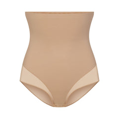 POWER MESH SHAPEWEAR CORE SCULPT HIGH-WAISTED BRIEF | CLAY FLAT ON A WHITE BACKGROUND | FLT