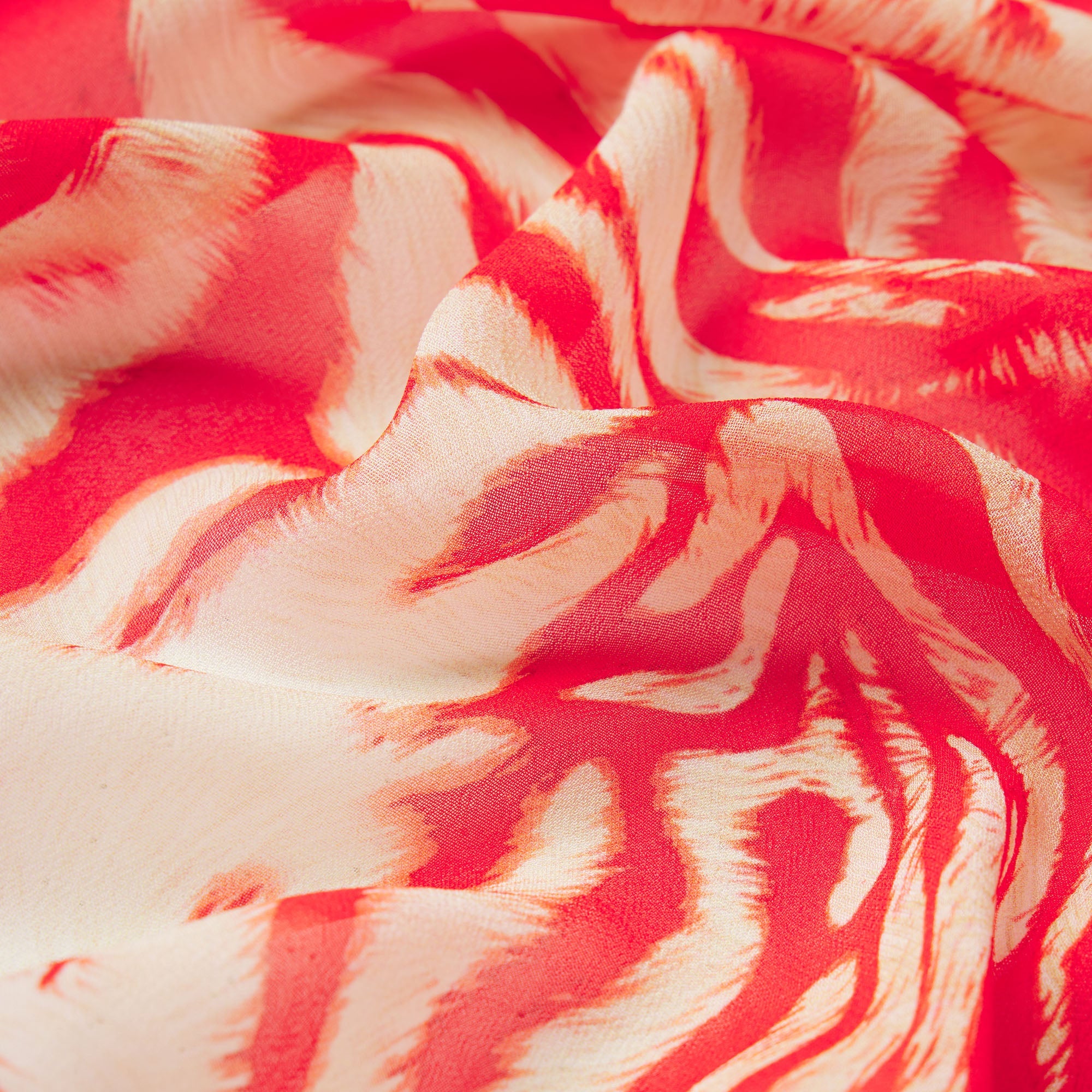 SHEER COVER-UPS SHORT KAFTAN | CARMINE ZEBRA PRINT ADDITIONAL FABRIC DETAILS