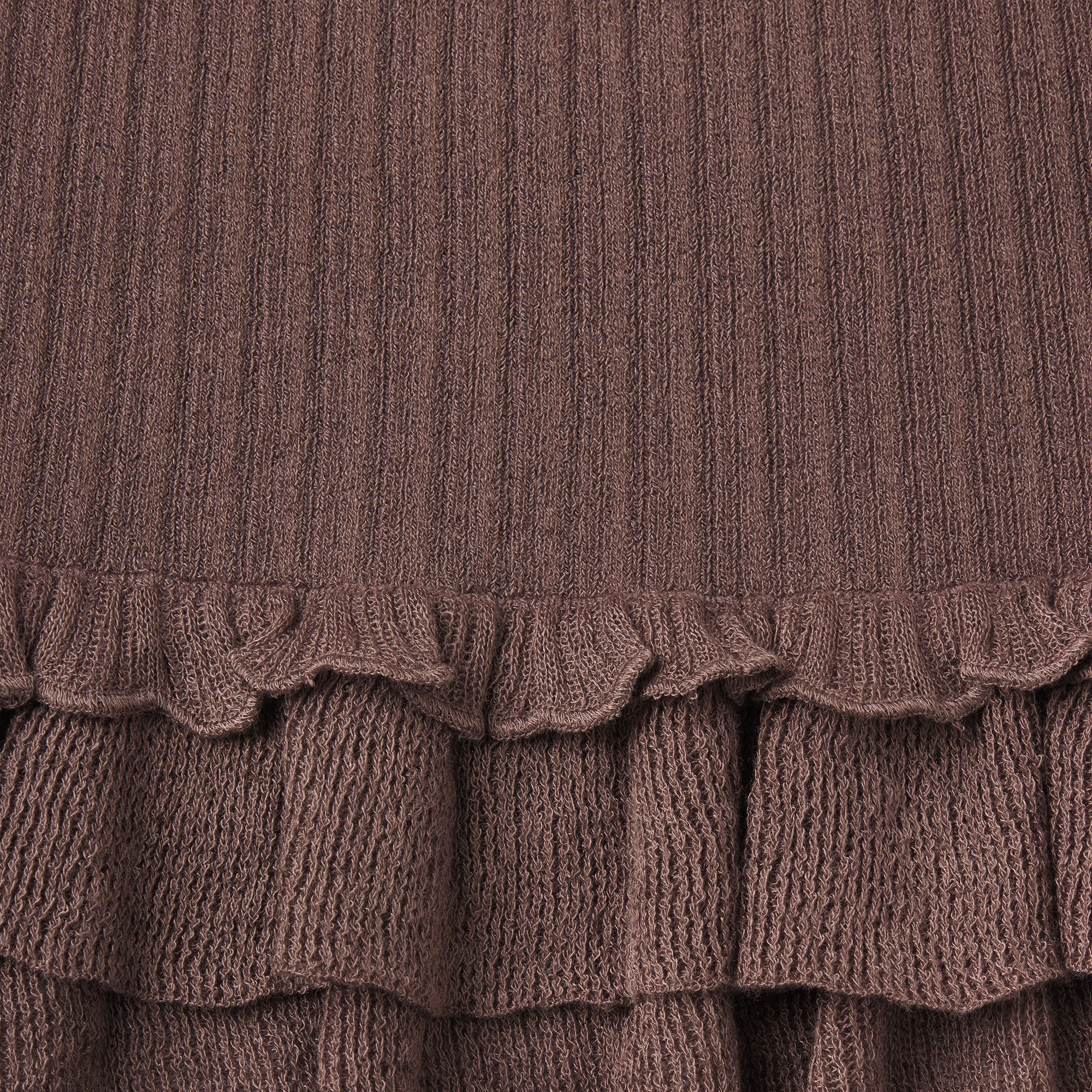 SHEER KNIT RUFFLE MINI SKIRT | AMETHYST ADDITIONAL FABRIC DETAILS