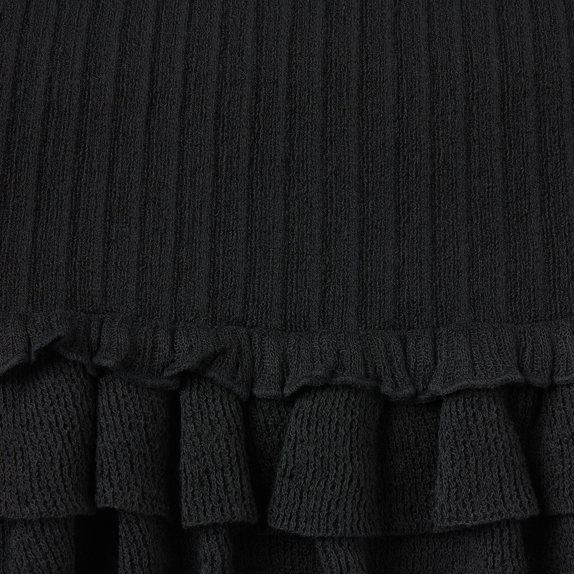 SHEER KNIT RUFFLE MINI SKIRT | ONYX ADDITIONAL FABRIC DETAILS