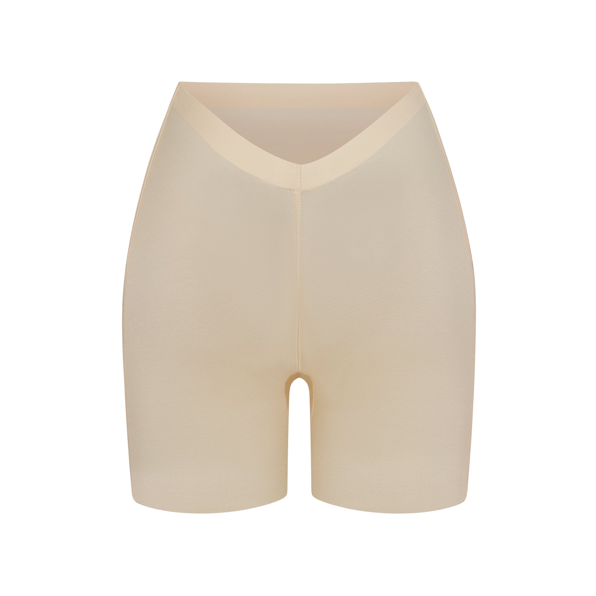 SHEER SCULPT LOW BACK SHORT LAYS FLAT ON A WHITE BACKGROUND | FLT