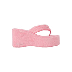 TERRY PLATFORM SANDAL | MELON & LAYS FLAT ON A WHITE BACKGROUND | FLT 