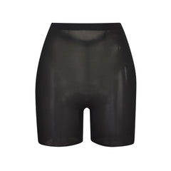 SHEER SCULPT LOW BACK SHORT | ONYX (LOW BACK SHAPEWEAR, SHAPEWEAR) LAYS FLAT ON A WHITE BACKGROUND | FLT