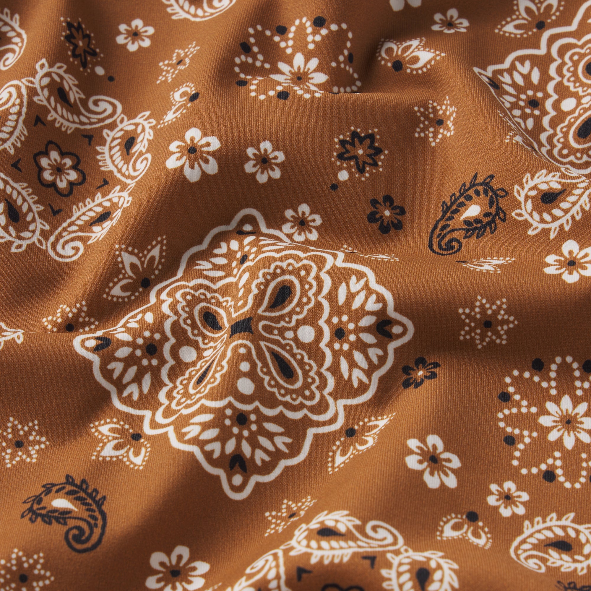 SIGNATURE SWIM HIGH-WAISTED BIKINI BOTTOM | ALMOND BANDANA ADDITIONAL FABRIC DETAILS