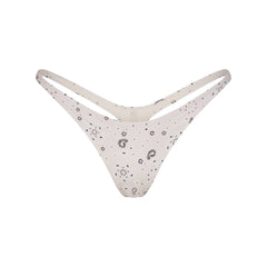 SIGNATURE SWIM THONG BIKINI BOTTOM | ECRU BANDANA PRINT FLAT ON A WHITE BACKGROUND | FLT