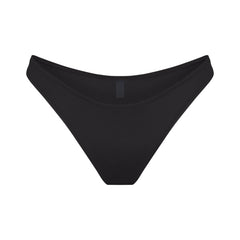 SIGNATURE SWIM TANGA BIKINI BOTTOM | ONYX FLAT ON A WHITE BACKGROUND | FLT