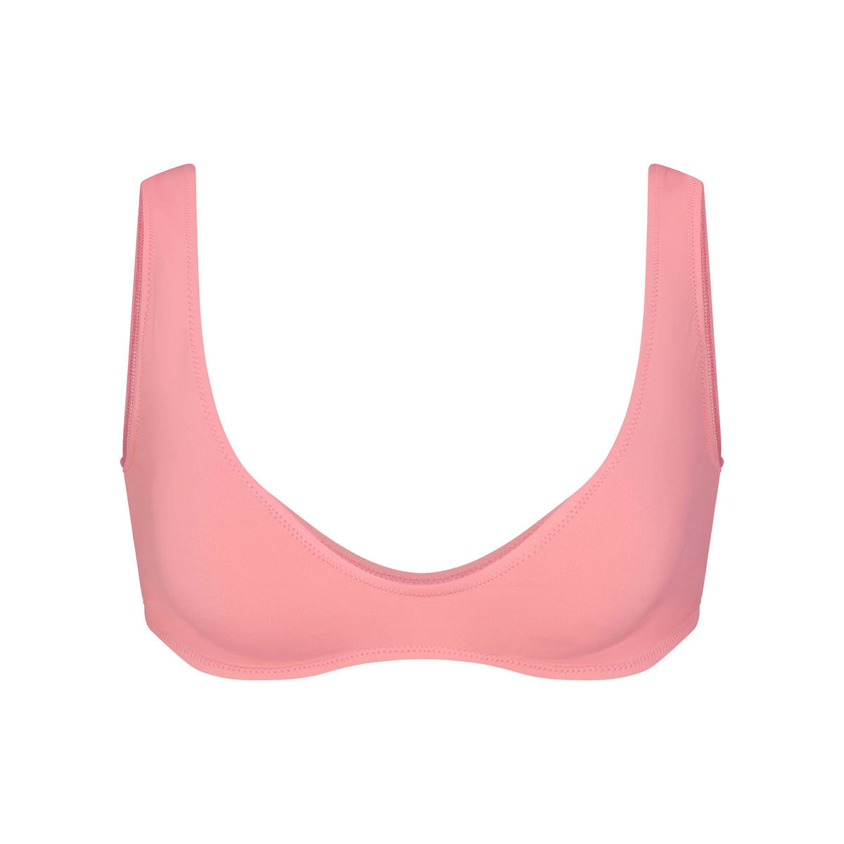 SIGNATURE SWIM PLUNGE BIKINI TOP | MELON FLAT ON A WHITE BACKGROUND | FLT