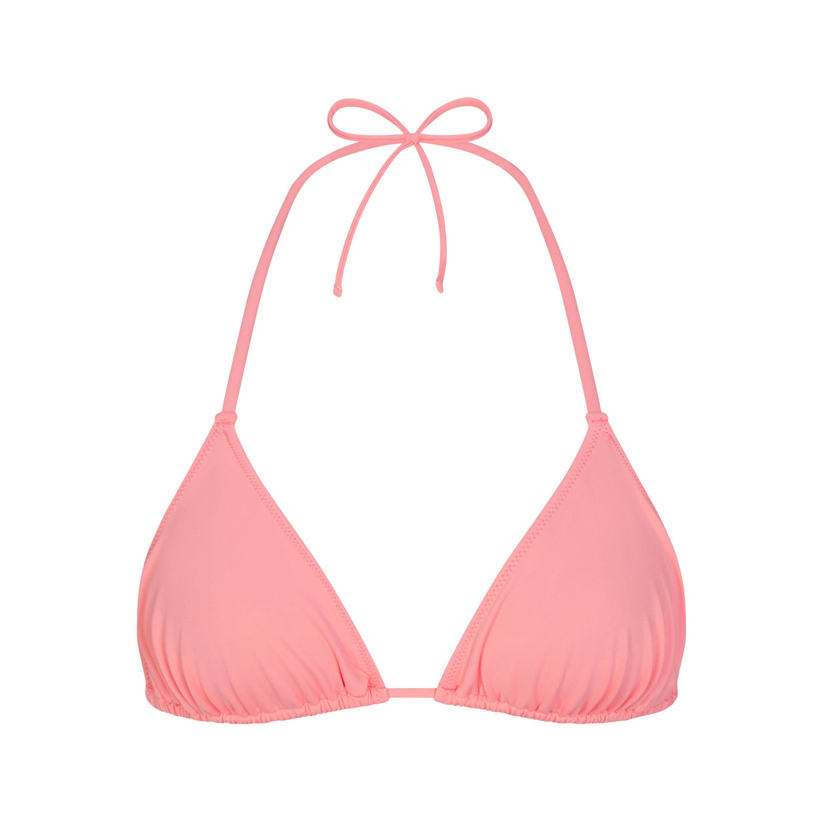 SIGNATURE SWIM TRIANGLE BIKINI TOP | MELON FLAT ON A WHITE BACKGROUND | FLT