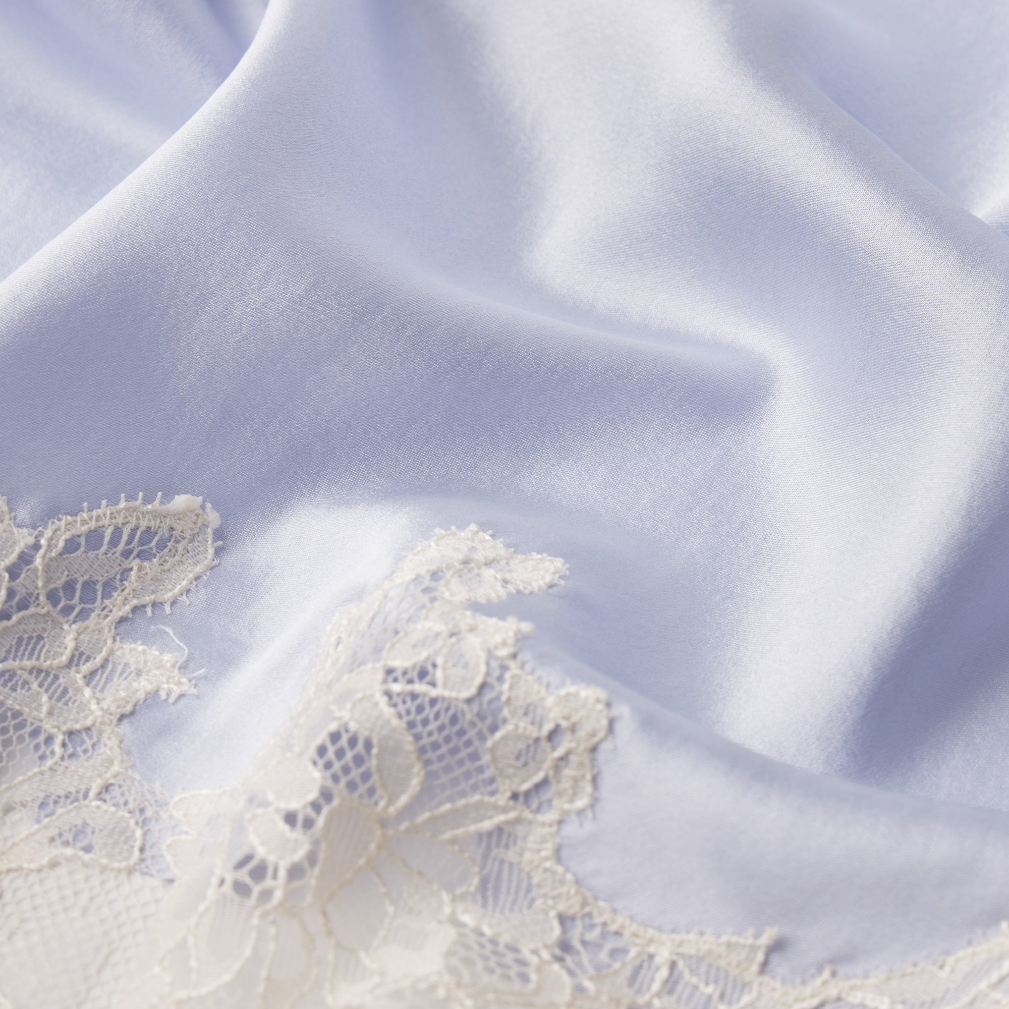 SILK LACE STRAIGHT LEG PANT | PERIWINKLE CONTRAST ADDITIONAL FABRIC DETAILS