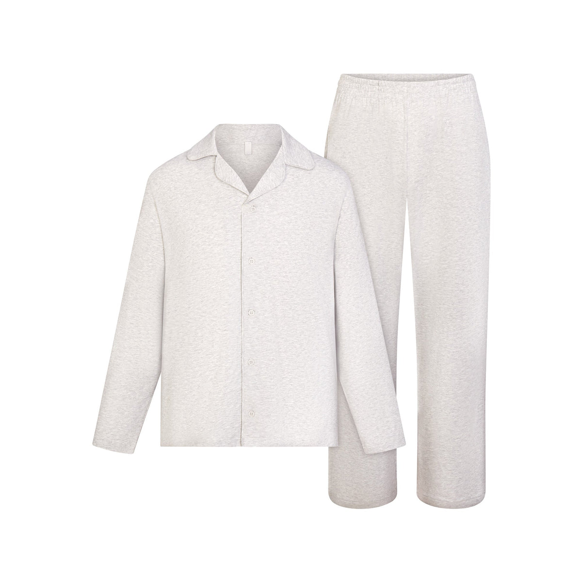JERSEY SLEEP MENS SLEEP SET | LIGHT HEATHER GREY FLAT ON A WHITE BACKGROUND | FLT