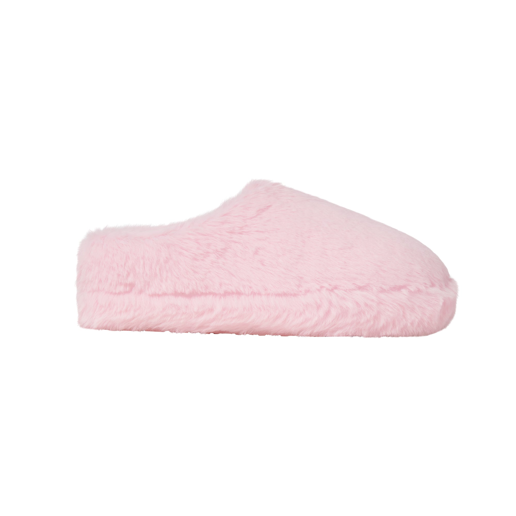 FAUX FUR SLIPPER | CHERRY BLOSSOM FLAT ON A WHITE BACKGROUND @ | FOCUS: 0.0, 1.0, 0.9