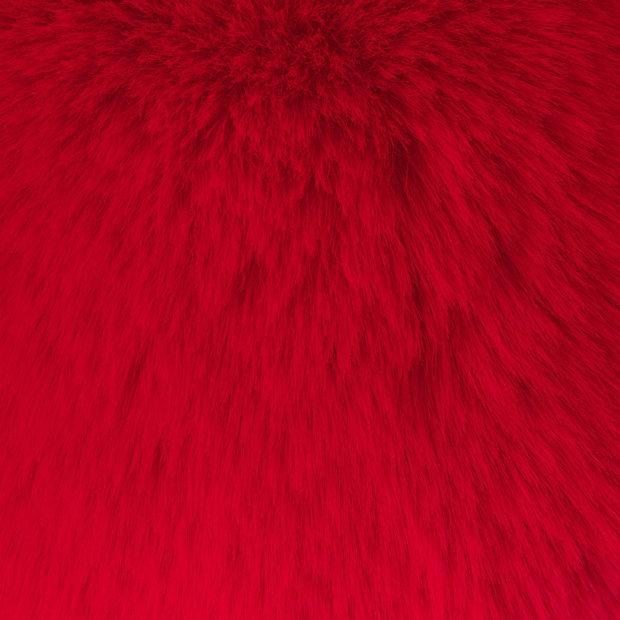 FAUX FUR HEART SLIPPER | RUBY FLAT ON A WHITE BACKGROUND