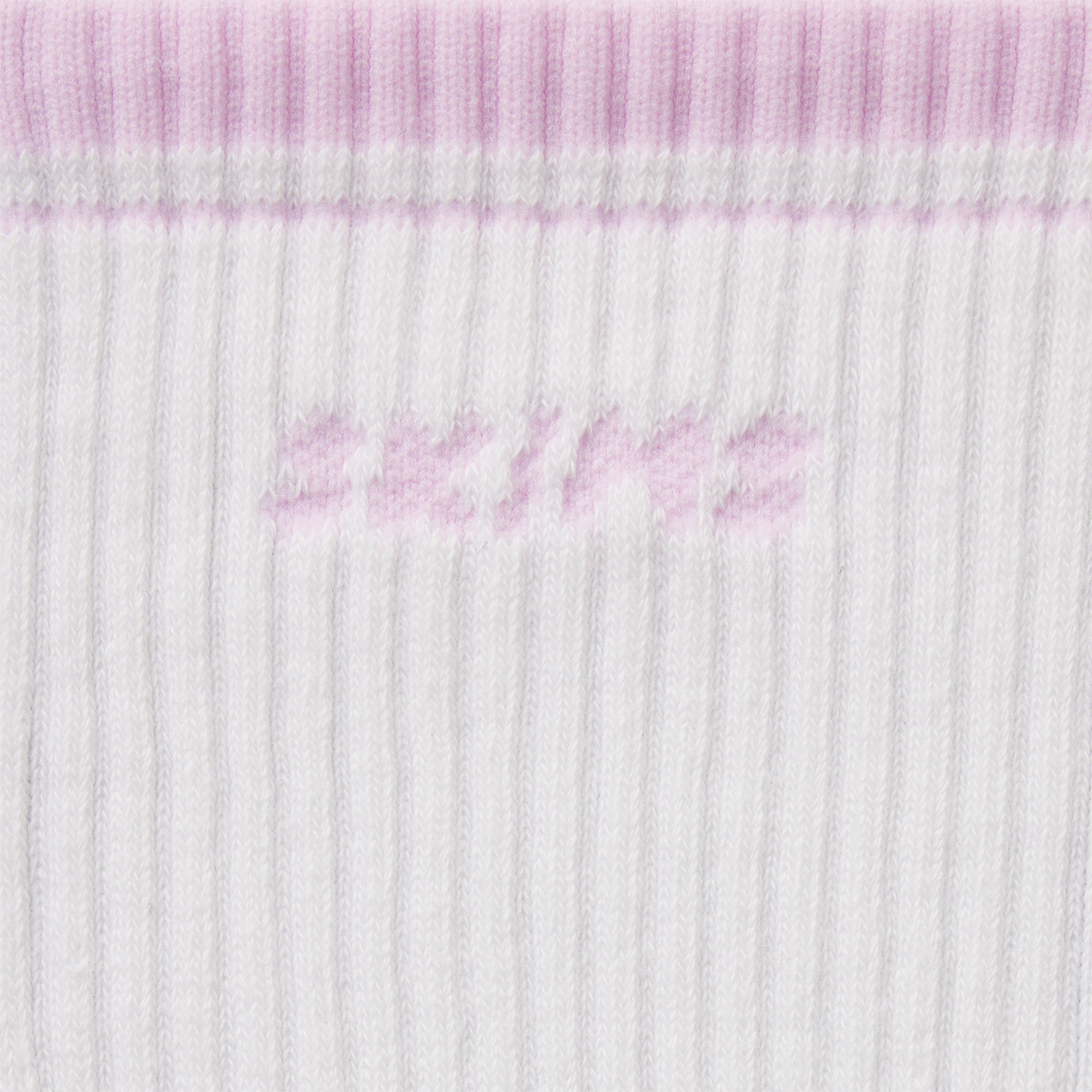 RIBBED CREW LOGO SOCK | SNOW AND CHERRY BLOSSOM & LAYS FLAT ON A WHITE BACKGROUND | FLT