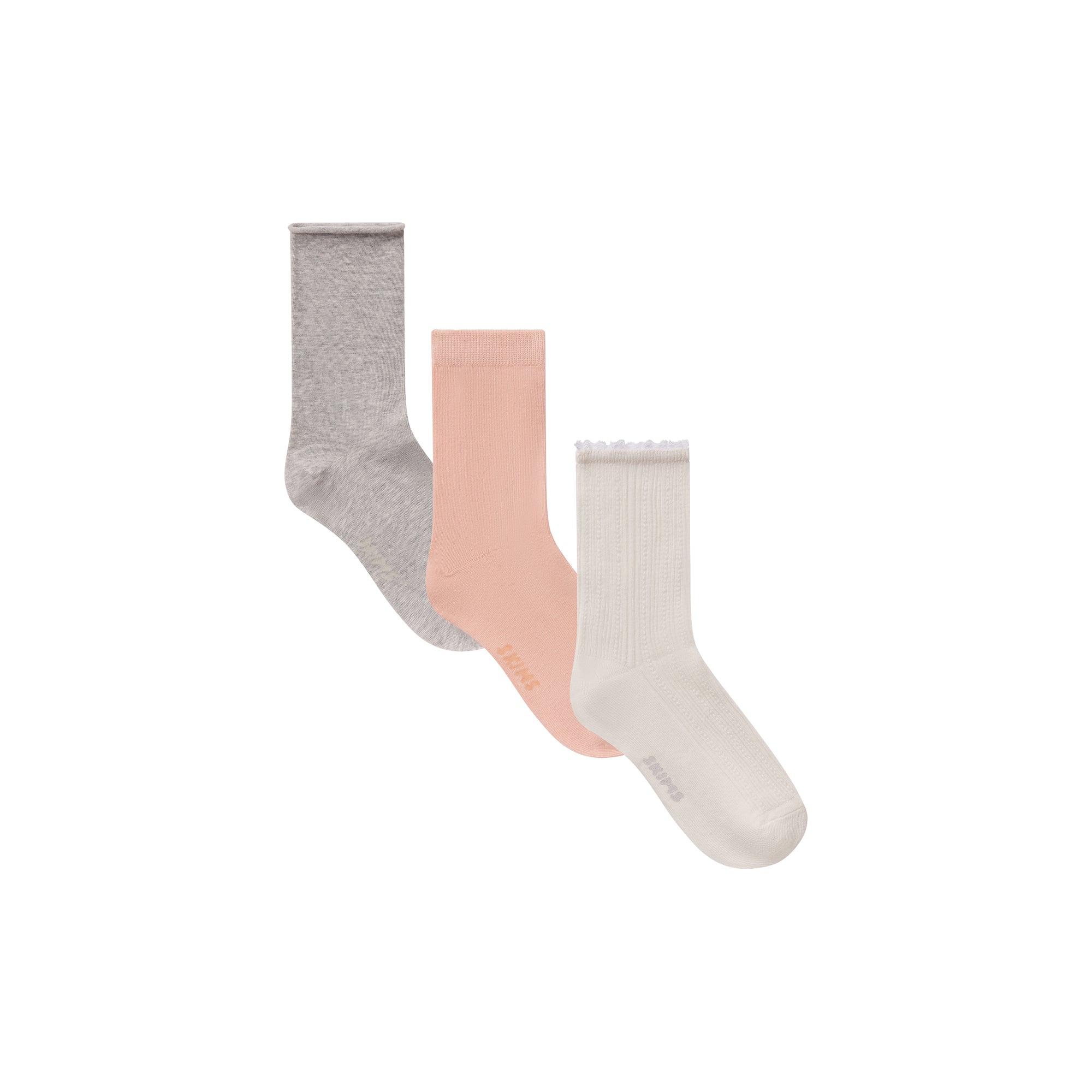 VALENTINES SOCK 3-PACK | MARBLE PRIMROSE MULTI FLAT ON A WHITE BACKGROUND @ | FOCUS: 0.0, 1.0, 0.9