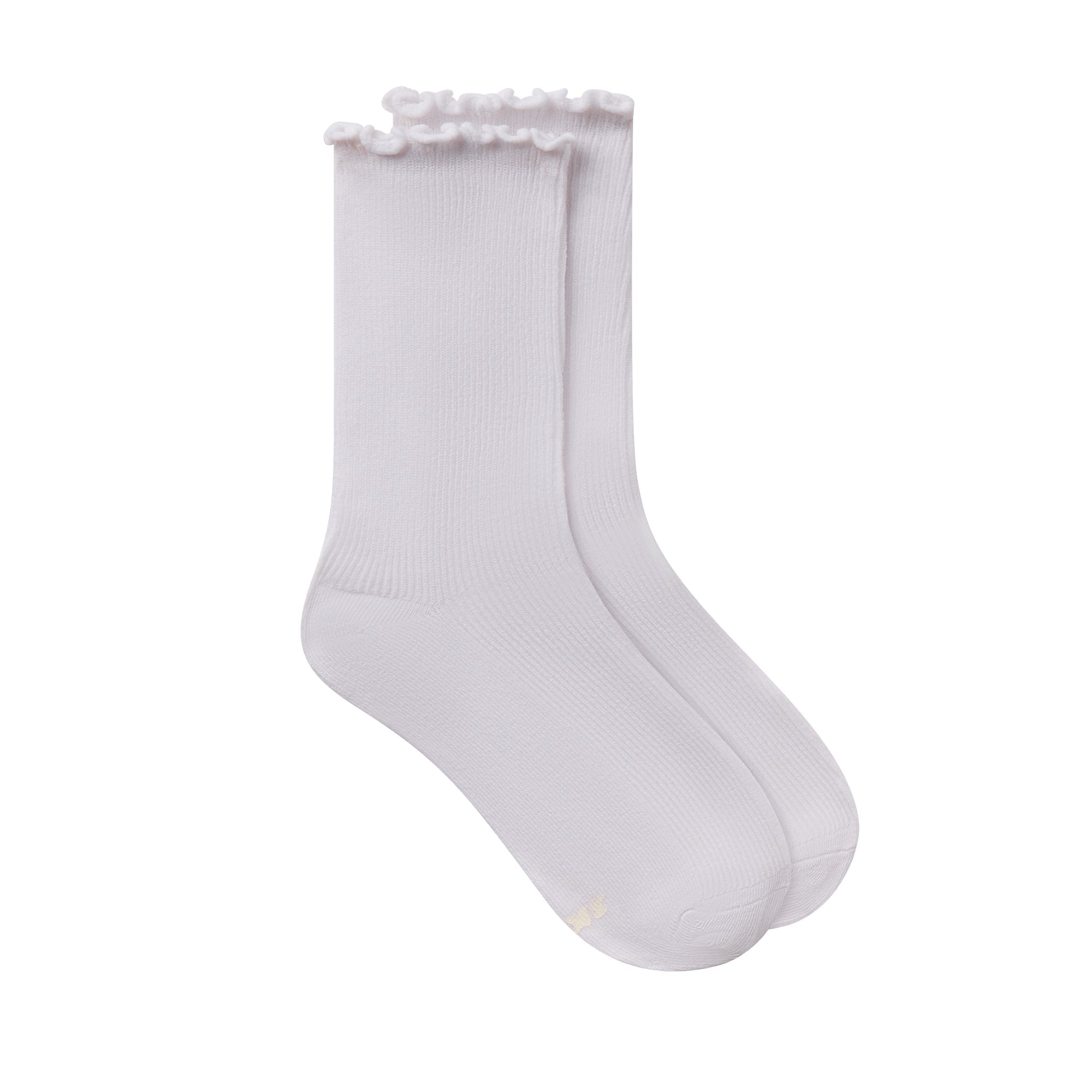 LETTUCE EDGE CREW SOCK 2-PACK | BUBBLEGUM SNOW PACK FLAT ON A WHITE BACKGROUND @ | FOCUS: 0.0, 1.0, 0.9