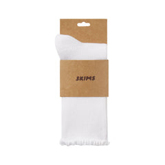 LETTUCE EDGE CREW SOCK 2-PACK | SNOW FLAT ON A WHITE BACKGROUND | FLT