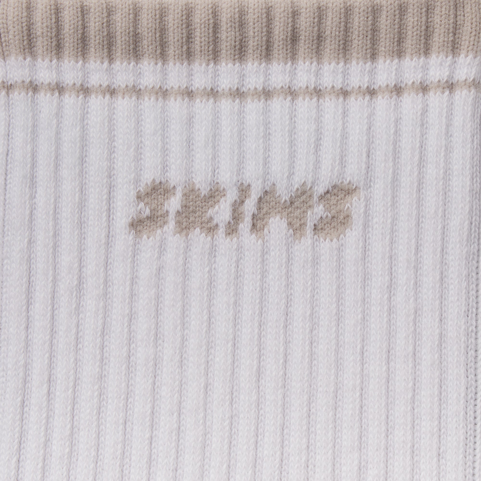 RIBBED CREW LOGO SOCK 3-PACK | STONE MULTI & LAYS FLAT ON A WHITE BACKGROUND | FLT
