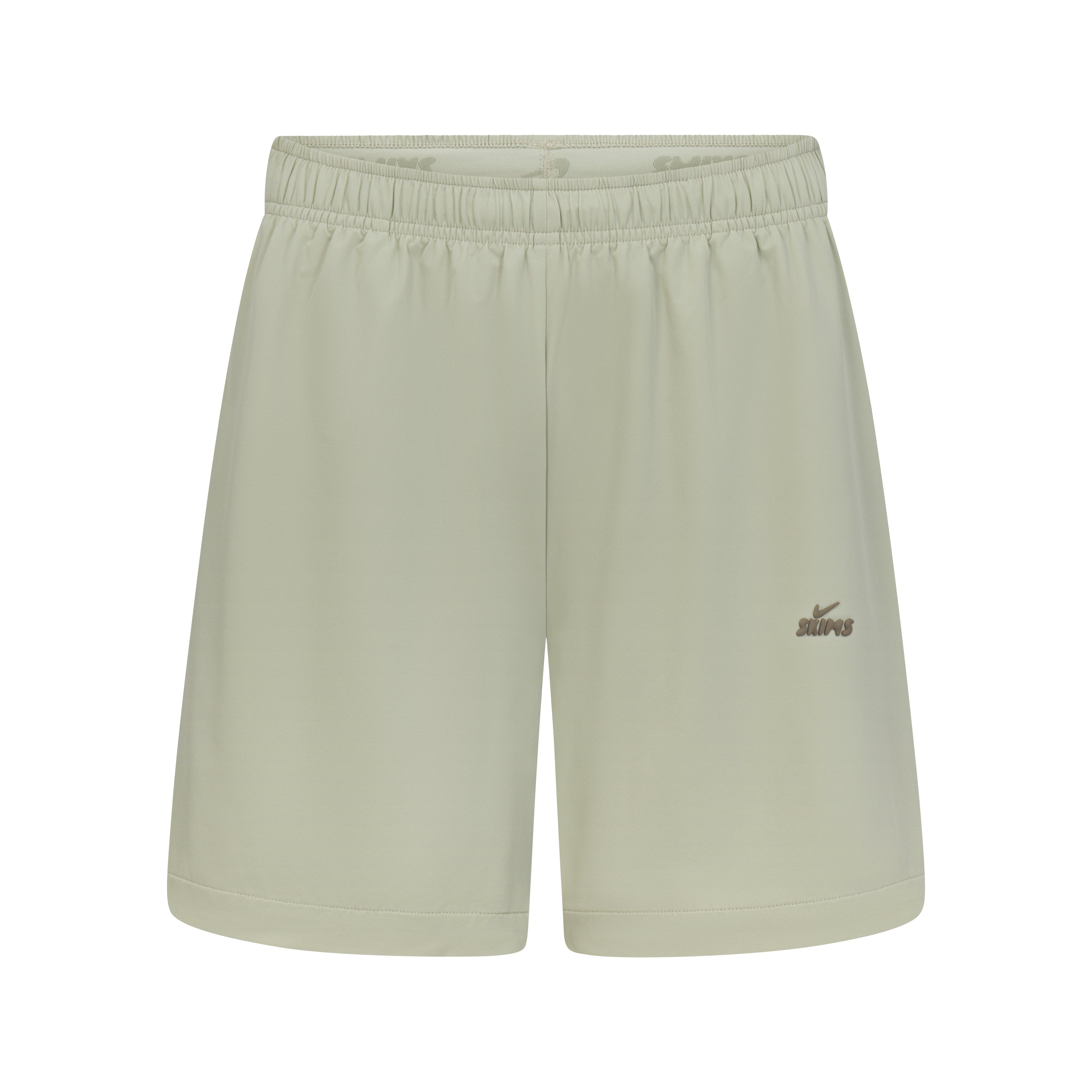 NikeSKIMS STRETCH NYLON 5 INCH TRACK SHORT | NSKM TALC FLAT ON A WHITE BACKGROUND | FLT