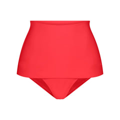 ICONIC SWIM CONVERTIBLE BIKINI BOTTOM | CARMINE FLAT ON A WHITE BACKGROUND | FLT