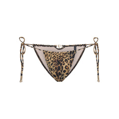 ICONIC SWIM HARDWARE TIE SIDE BIKINI BOTTOM | CHEETAH SKIN PRINT FLAT ON A WHITE BACKGROUND | FLT