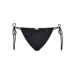 ICONIC SWIM HARDWARE TIE SIDE BIKINI BOTTOM | OBSIDIAN FLAT ON A WHITE BACKGROUND | FLT