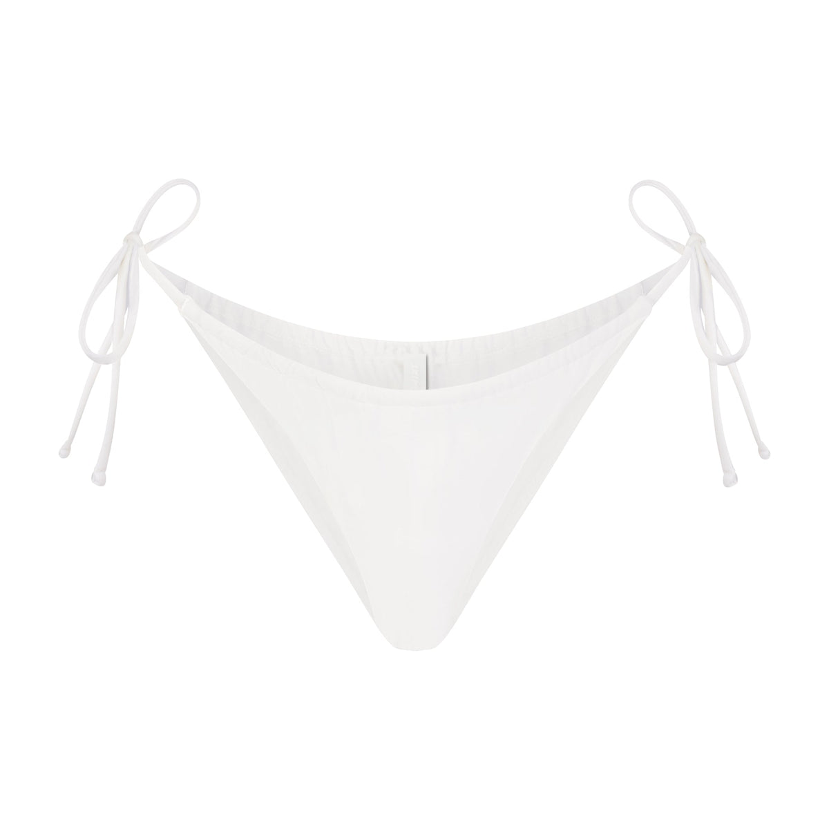 SIGNATURE SWIM TIE SIDE BIKINI BOTTOM | SNOW FLAT ON A WHITE BACKGROUND | FLT