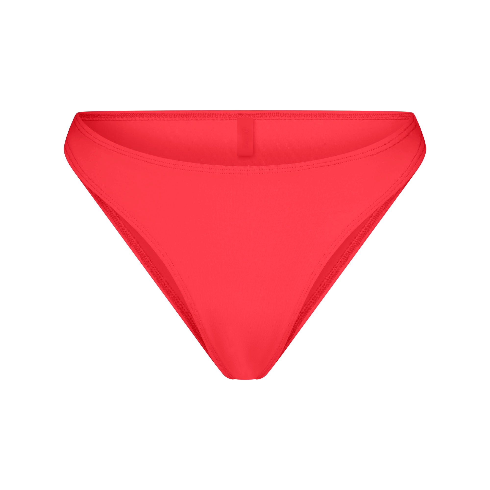 ICONIC SWIM HIGH LEG BIKINI BOTTOM | CARMINE FLAT ON A WHITE BACKGROUND | FLT
