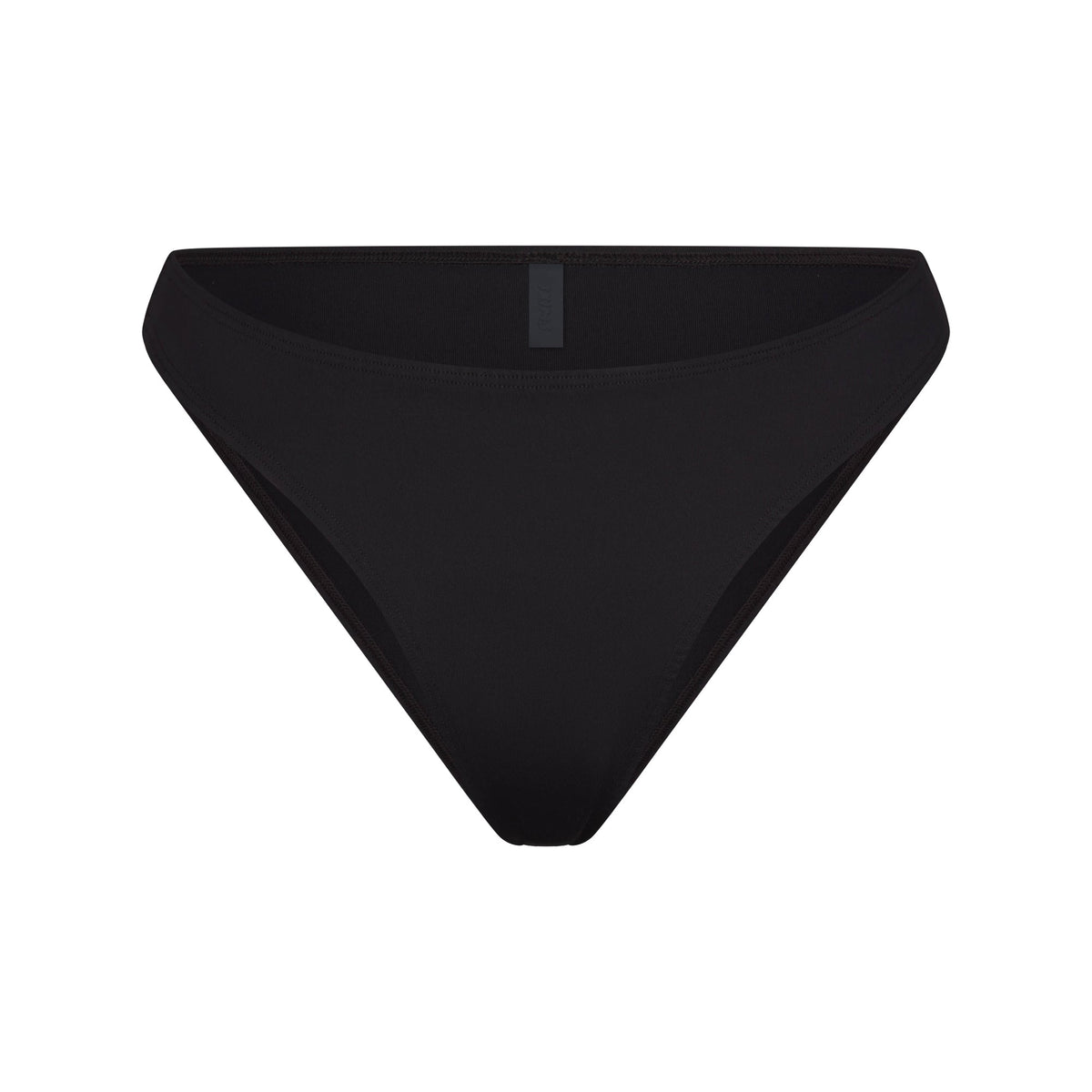 ICONIC SWIM HIGH LEG BIKINI BOTTOM | OBSIDIAN FLAT ON A WHITE BACKGROUND | FLT