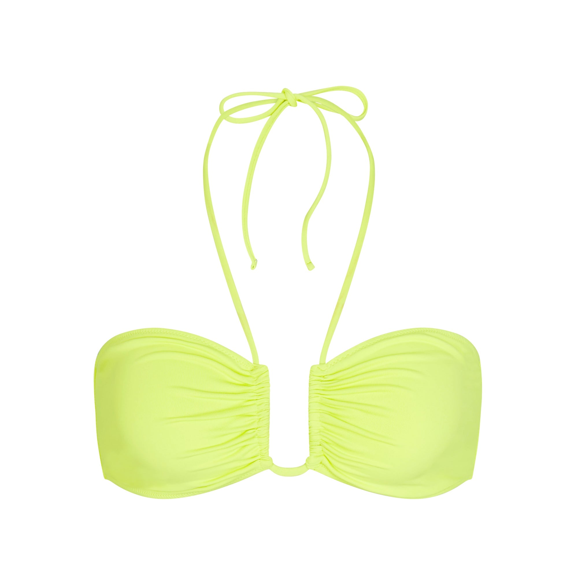 SIGNATURE SWIM HALTER BIKINI TOP | SPHENE LAYS FLAT ON A WHITE BACKGROUND | FLT