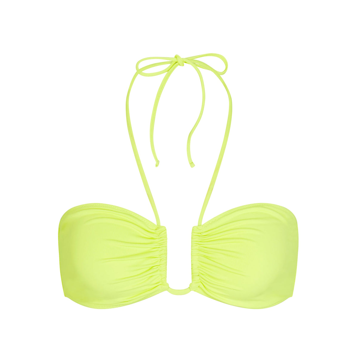 SIGNATURE SWIM HALTER BIKINI TOP | SPHENE LAYS FLAT ON A WHITE BACKGROUND | FLT