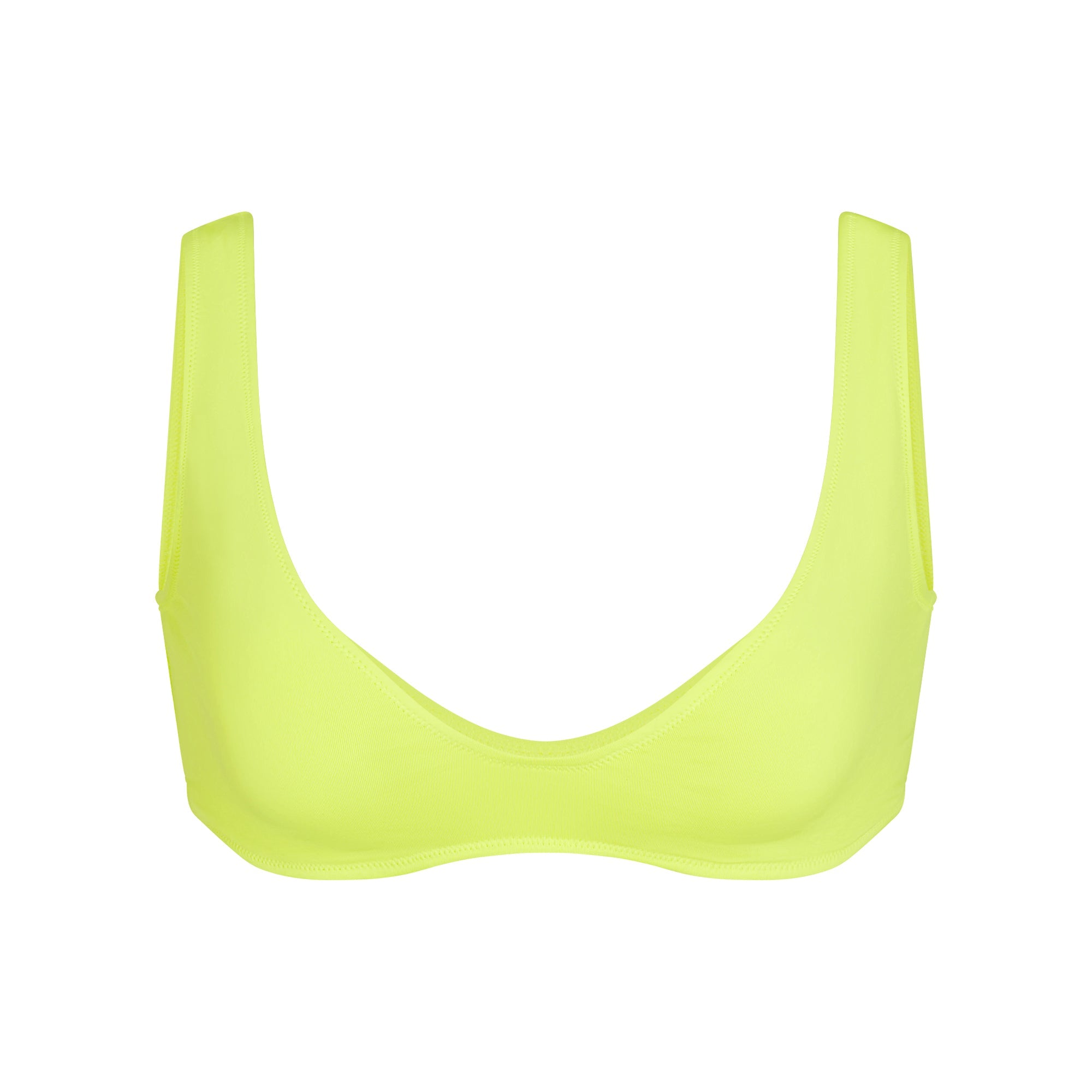 SIGNATURE SWIM PLUNGE BIKINI TOP | SPHENE LAYS FLAT ON A WHITE BACKGROUND | FLT