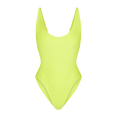 SIGNATURE SWIM SCOOP NECK ONE PIECE | SPHENE LAYS FLAT ON A WHITE BACKGROUND | FLT