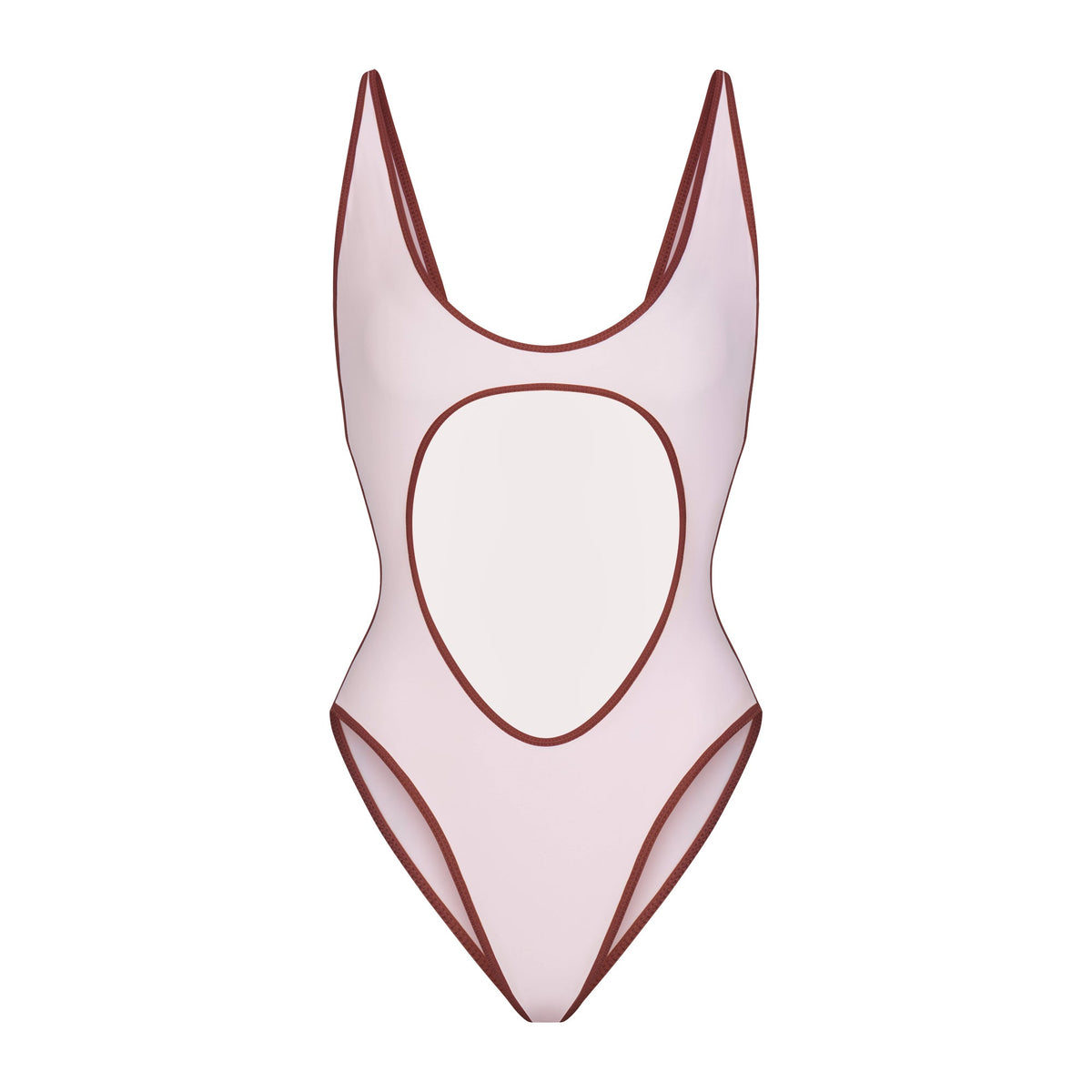 SIGNATURE SWIM CUT OUT ONE PIECE | CHERRY BLOSSOM CONTRAST LAYS FLAT ON A WHITE BACKGROUND | FLT