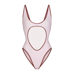 SIGNATURE SWIM CUT OUT ONE PIECE | CHERRY BLOSSOM CONTRAST LAYS FLAT ON A WHITE BACKGROUND | FLT