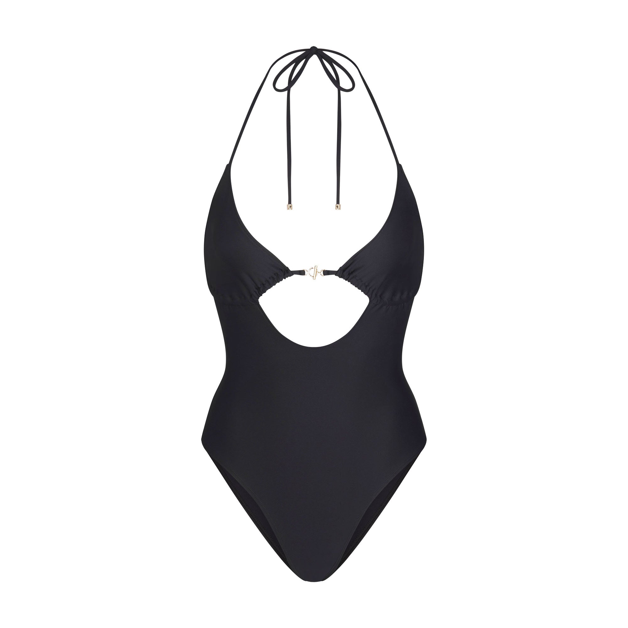 ICONIC SWIM HARDWARE ONE PIECE | OBSIDIAN FLAT ON A WHITE BACKGROUND | FLT