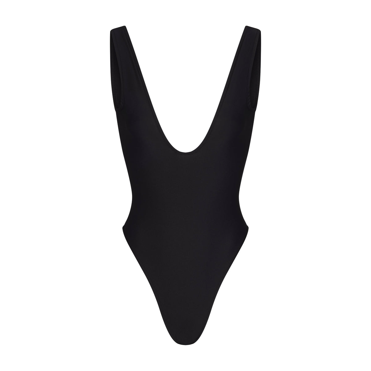 ICONIC SWIM SQUARE NECK ONE PIECE | OBSIDIAN FLAT ON A WHITE BACKGROUND | FLT