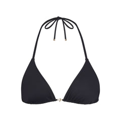 ICONIC SWIM HARDWARE TRIANGLE BIKINI TOP | OBSIDIAN FLAT ON A WHITE BACKGROUND | FLT