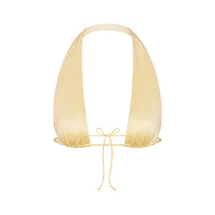 SATIN SWIM PLUNGE BIKINI TOP | MARIZPAN FLAT ON A WHITE BACKGROUND | FLT