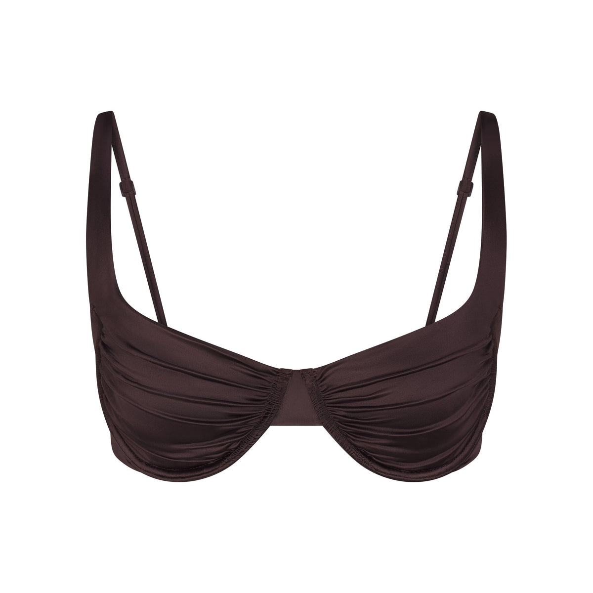SATIN SWIM UNDERWIRE BALCONETTE BIKINI TOP | PHOENIX FLAT ON A WHITE BACKGROUND | FLT