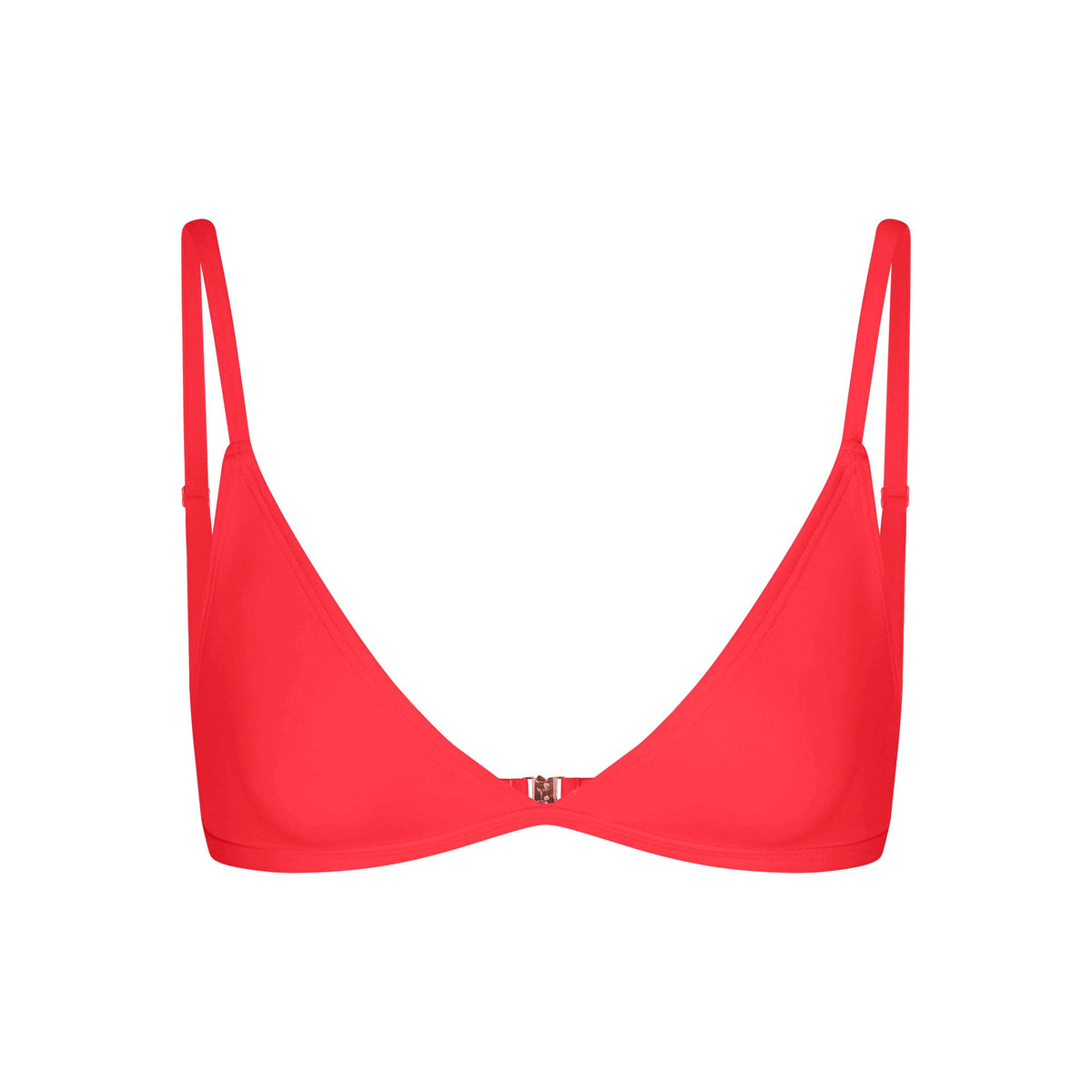 ICONIC SWIM TRIANGLE BIKINI TOP | CARMINE FLAT ON A WHITE BACKGROUND | FLT