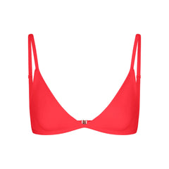 ICONIC SWIM TRIANGLE BIKINI TOP | CARMINE FLAT ON A WHITE BACKGROUND | FLT
