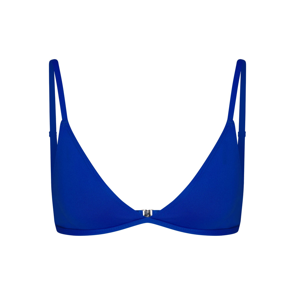 ICONIC SWIM TRIANGLE BIKINI TOP | COBALT FLAT ON A WHITE BACKGROUND | FLT