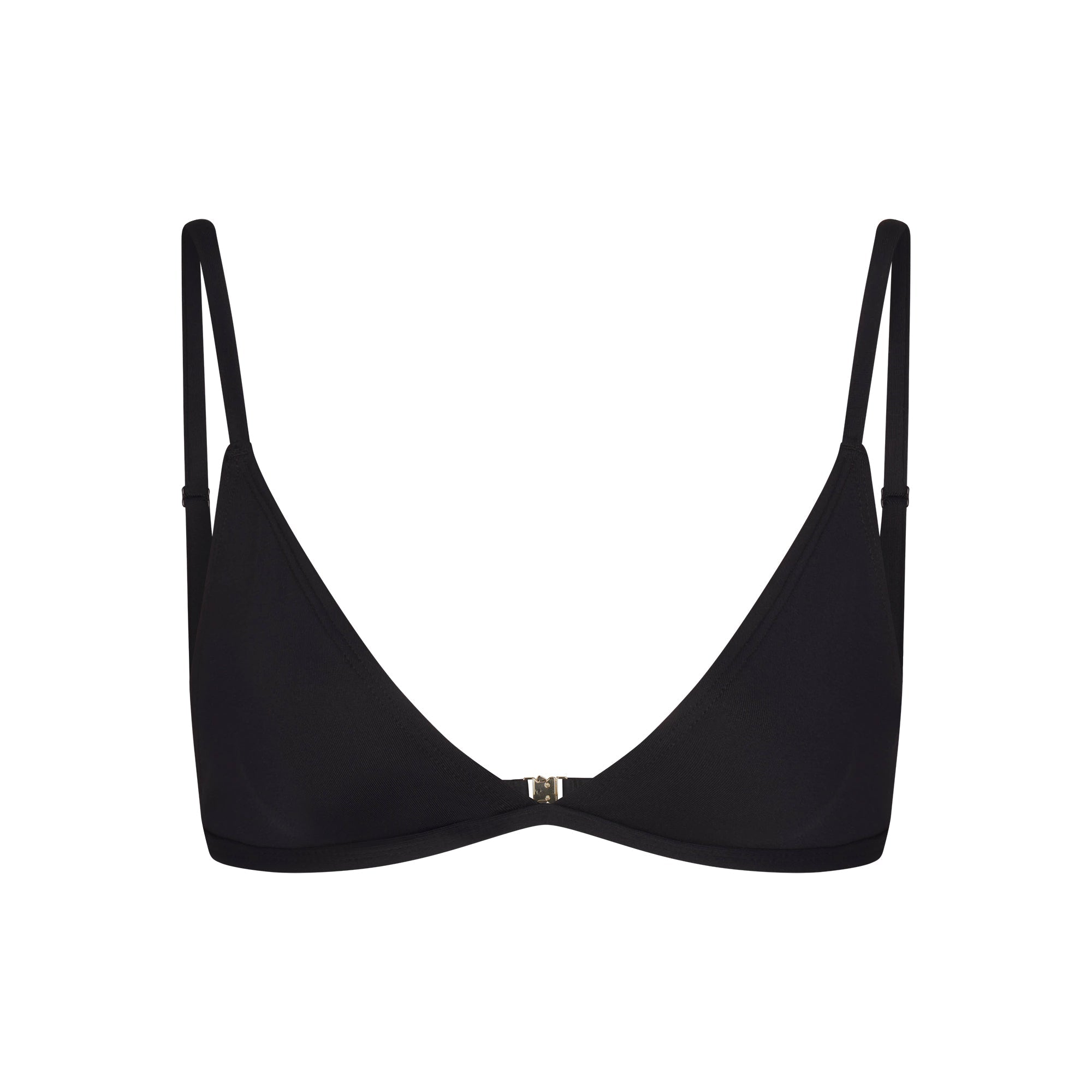 ICONIC SWIM TRIANGLE BIKINI TOP | OBSIDIAN FLAT ON A WHITE BACKGROUND | FLT