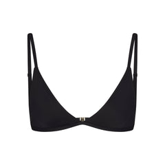 ICONIC SWIM TRIANGLE BIKINI TOP | OBSIDIAN FLAT ON A WHITE BACKGROUND | FLT