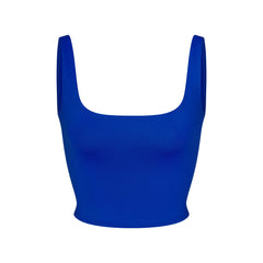 ICONIC SWIM CROP TOP | COBALT FLAT ON A WHITE BACKGROUND | FLT