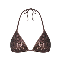 ICONIC SWIM SEQUIN TRIANGLE BIKINI TOP | ESPRESSO ADDITIONAL FABRIC DETAILS
